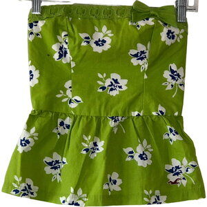 Hollister Top Small Floral Green Strapless Stretchy